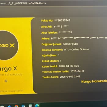 Cargo X Teslim Edilmemiş Kargo Ve İletişim Yok