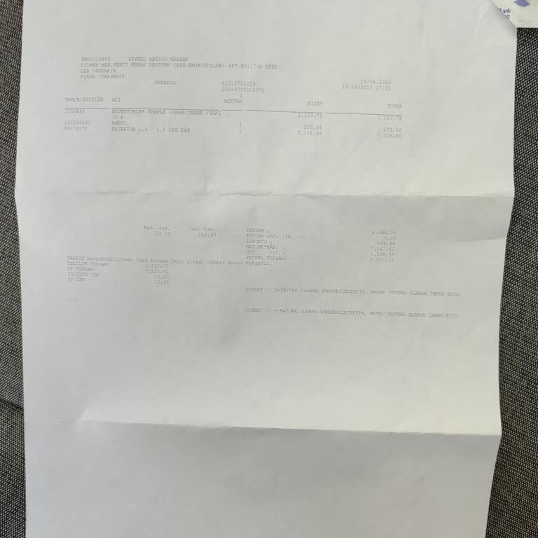 Fiat Yetkili Servisinde Ücretli Enjektör Değişimi Ve Gaz Hortumu Kesilmesi