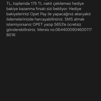 Opet Pay Kampanya Hediyesi 100 TL’yi Almadığım İçin Şikayet