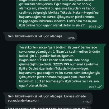 İade Sürecindeki Gecikme Ve Müşteri Hizmetleri İletişim Sorunu