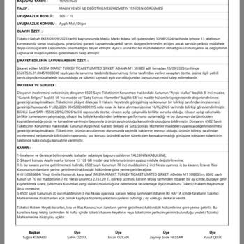 Media Markt’tan Telefon Değişim Kararı Uygulanmadığı İçin Uzun Süreli Mağduriyet