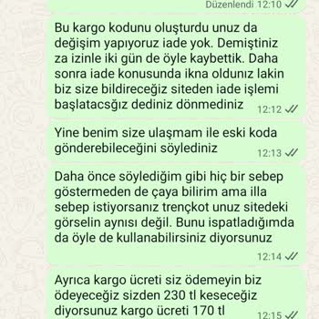Şahmoda.com.tr'de İade Ve Değişim Sorunları Ve Yanıtsız Kargo Ücretleri
