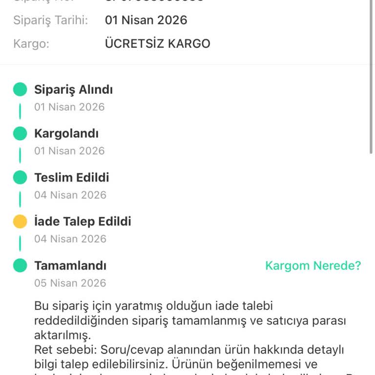 Oversize Olduğunu Düşündüğüm Kot Pantolon Dar Gelmesi Ve İade Talebimin Haksız Reddedilmesi