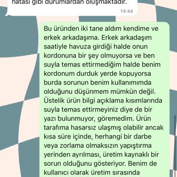 Deercase Saat Kordonunun Kısa Sürede Kopması Ve Şirketin İade Reddi