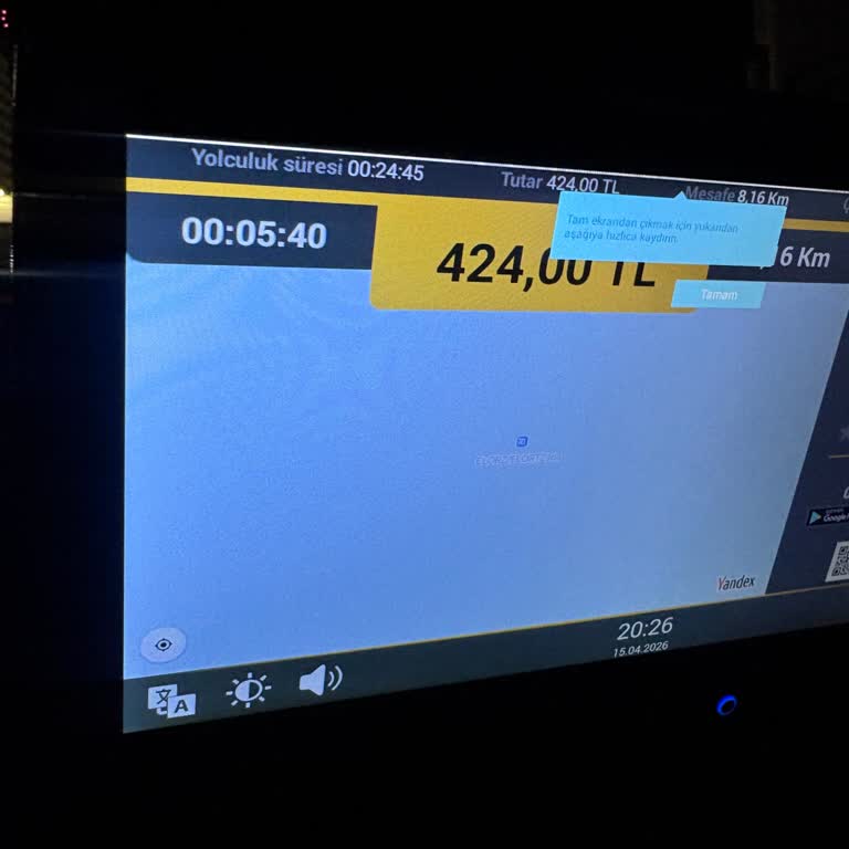Yandex Go’da Fazla Çekilen Taksimetre Ücreti İadesi Talebi