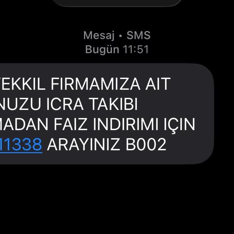 İcra Tehdidi Ve Faiz İndirimi Vaadi İçeren Sahte SMS Şikayeti