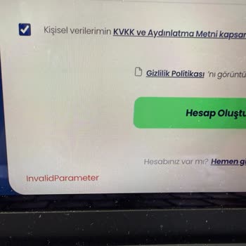 Moka United Şirket Kaydı Sürecinde Geçersiz Parametre Hatası