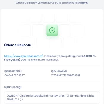 3.499 TL'lik Kargoya Verilmeyen Abiye Elbise Siparişi Ve Tam İade Talebi