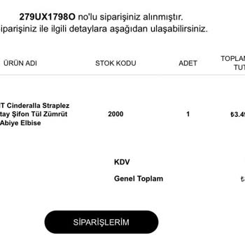 3.499 TL'lik Kargoya Verilmeyen Abiye Elbise Siparişi Ve Tam İade Talebi