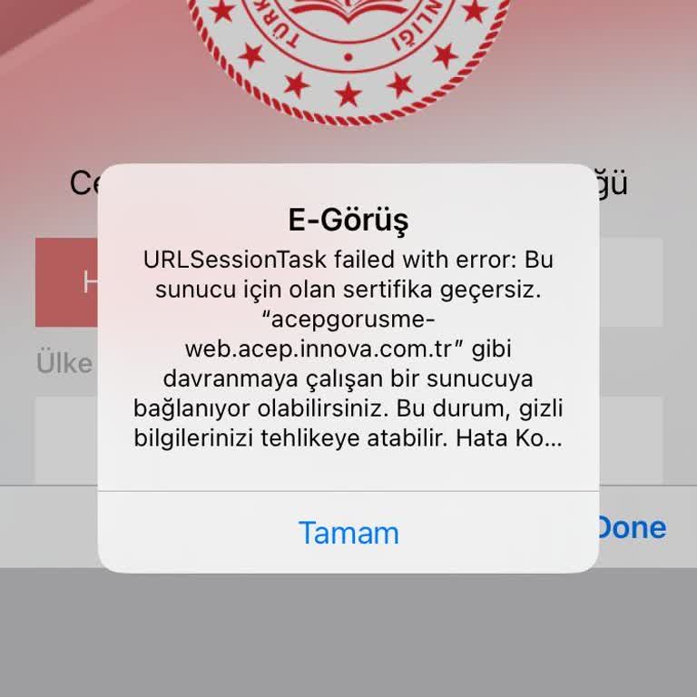 E-Görüş Sistemine Girişte Sürekli Hata Veriyor