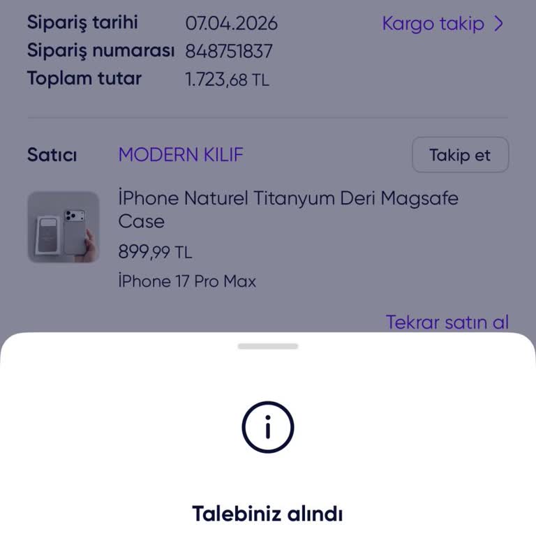 modernkilif.tr Tarafıma Hem Yanlış Model Hem De Yanlış Renkte Ürün Gönderildi