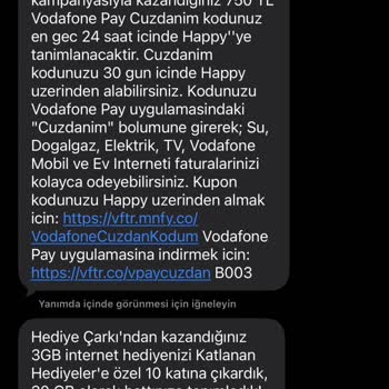 Vodafone Pay Cüzdanıma 750 TL Kodunun Yüklenmemesi Ve Müşteri Hizmetleri Sorunu