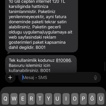 Onaysız Data Aşımı Ve 10 GB Paketi Ücretlendirmesi İptal Talebi