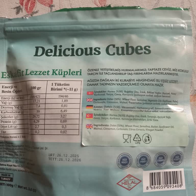 Eskafit Lezzet Küpleri İçeriğinde Palm Yağı Gizlenmesi