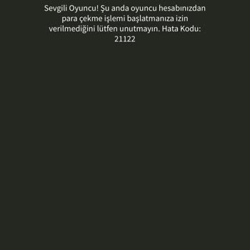 Jojobet Çekim İşleminde 21122 Hata Kodu Ve Cevapsız Canlı Destek