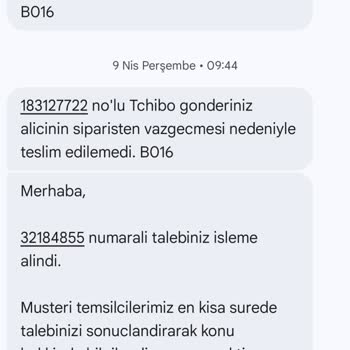 Kolay Gelsin Kargo İle Teslim Edilmeyen Tchibo Siparişi Ve Sürekli Gecikmeler