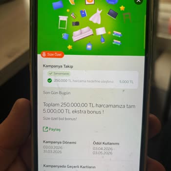 Garanti Bonus Kredi Kartımda 5.000 TL Bonus Yüklenmedi