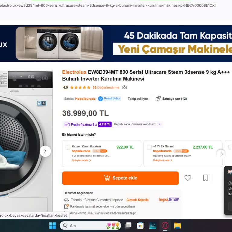 Hepsiburada’da A+++ İddia Edilen Kurutma Makinesi C Sınıfı Çıktı