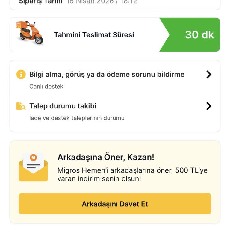 Migros Hemen’de Stokta Yok Görünen Ürünlerin İptali Ve Sürekli Teslimat Gecikmesi