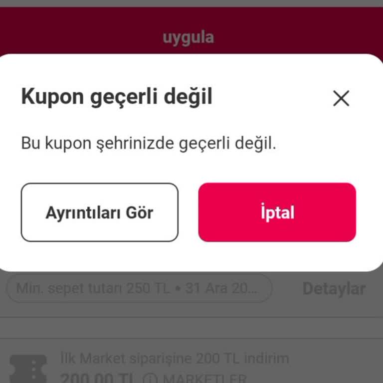 Kırklareli’de Şehir Kısıtlamasıyla Kullanılamayan Yemeksepeti İndirim Kodu
