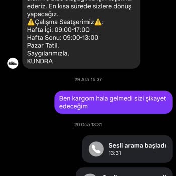 Kundra.com.tr'de 6.800 TL Ödeme Edilen Siparişim Teslim Edilmedi Ve İade Edilmedi