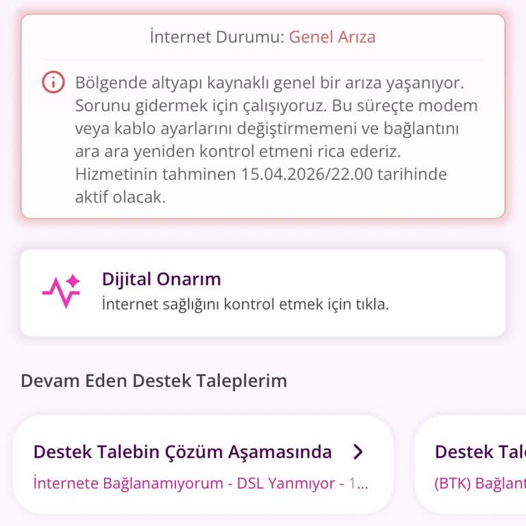 Internet Kesintisi Ve Çağrı Merkezinden Cevap Yokluğu