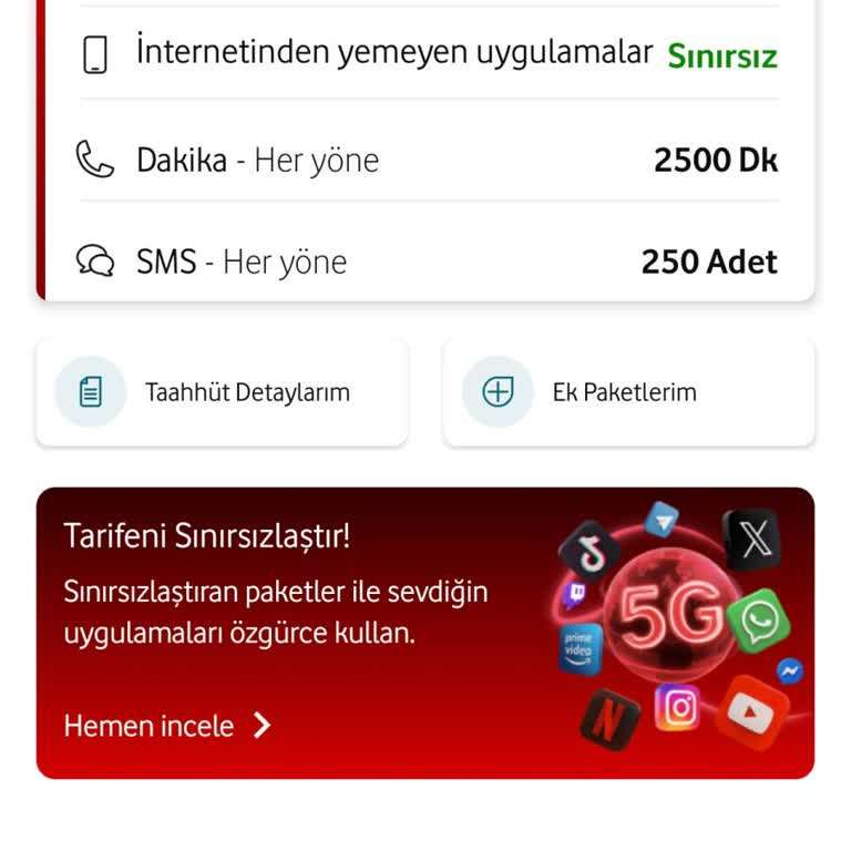 Vodafone 5G Tarifi Mağduriyeti Uygun Teklif Talebim Geri Çevrildi