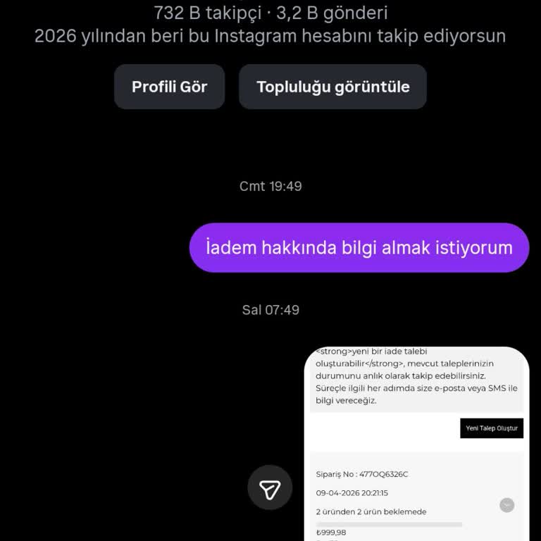 İade Talebine Yanıt Gelmeyen Ve Hesabı Silinen Müşteri