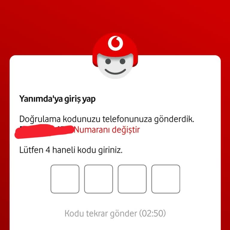SMS Doğrulama Kodu Gelmediği İçin Vodafone Yanımda Uygulamasına Giriş Yapamıyorum