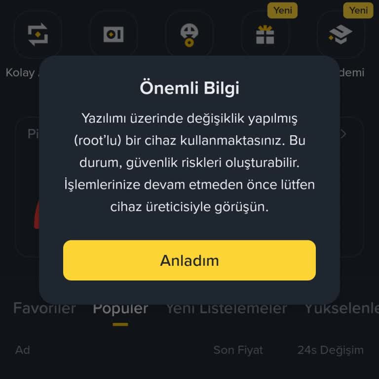 Binance TR Uygulamasının Sürekli Çıkması Ve İşlem Yapamama Sorunu
