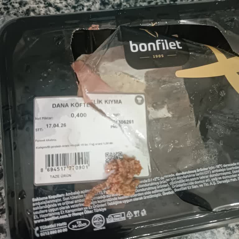 Bonfilet Dana Kıyma İçinde Tavuk Parçaları İade Talebi