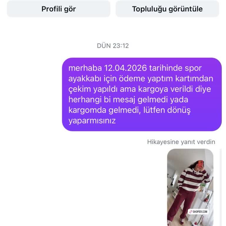 1.200 TL Ödemeli Teslim Edilmemiş Sipariş Ve Geri Ödeme Talebi