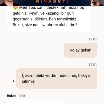 Rinabet’te 630 TL Kazancım Nedensiz Silindi Ve Ödeme Yapılmadı