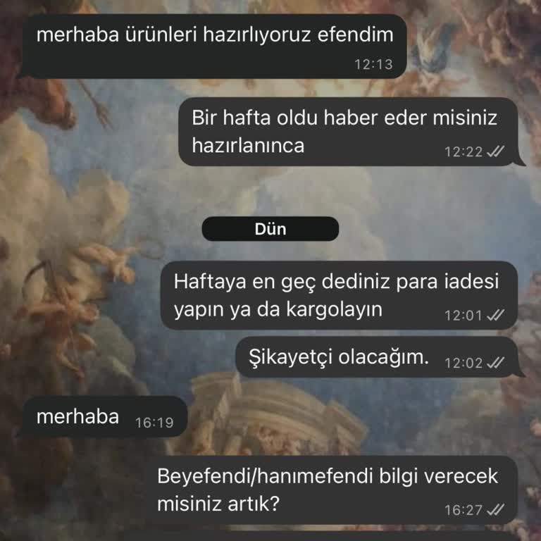 Sipariş Gönderilmedi, İade Talebi Cevapsız