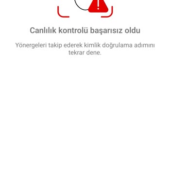 Vodafone Pay Şifre Yenilemede Canlılık Kontrolü Hatası
