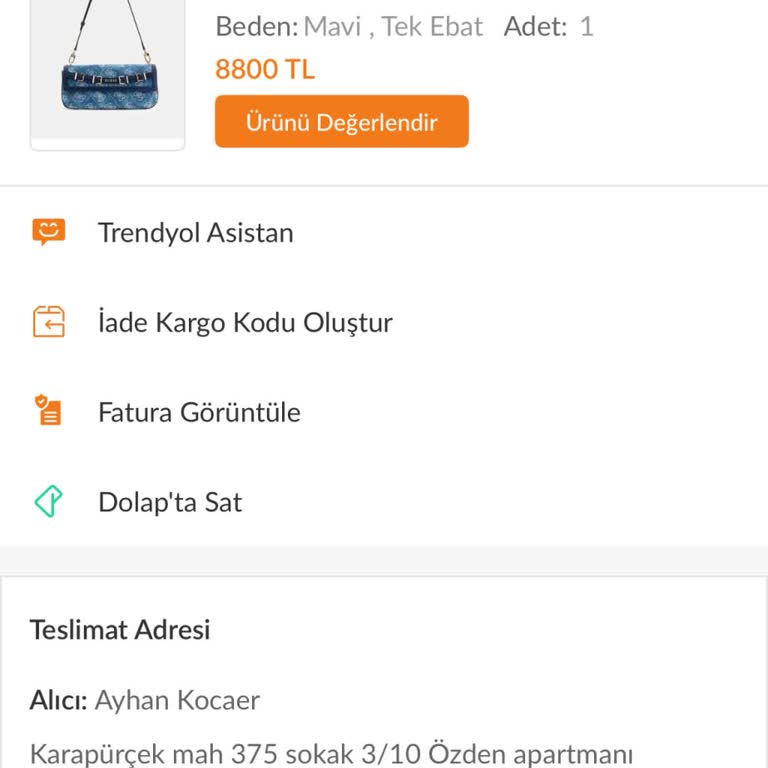 Aras Kargo'nun Kapıya Bırakması Nedeniyle Çalınan 8.800 TL Değerindeki Guess Çanta