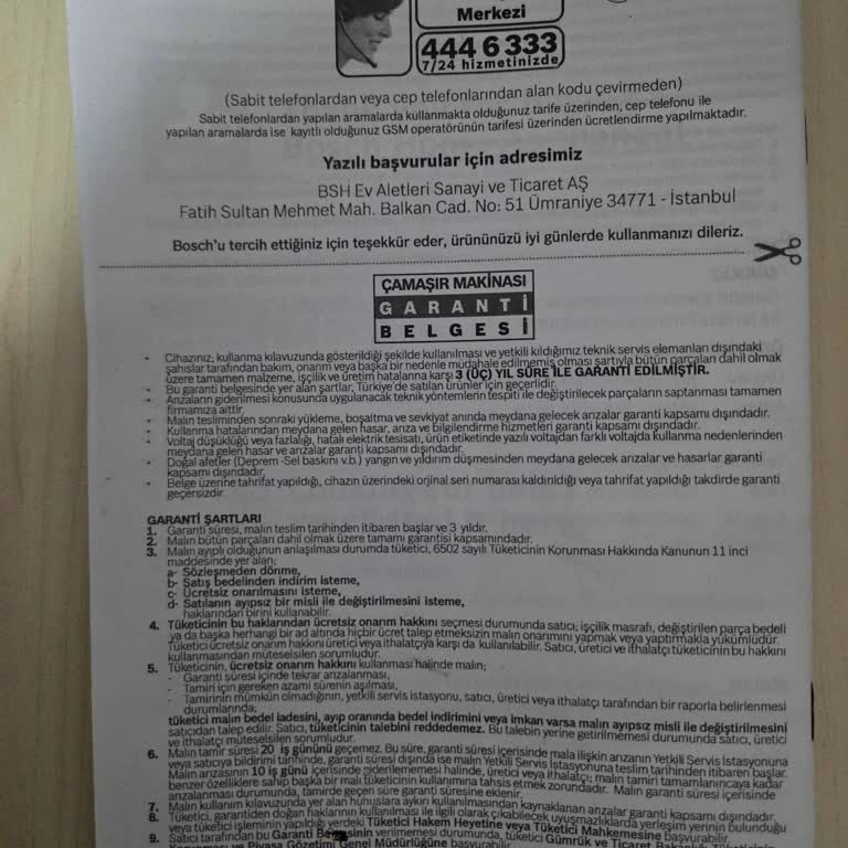 Bosch Garanti Kapsamındaki Yırtık Kauçuk Parçası İçin Haksız Ücret Talebi