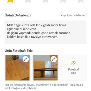 Kırık Gelen Dresuar Ve Yorumun Yayınlanmaması