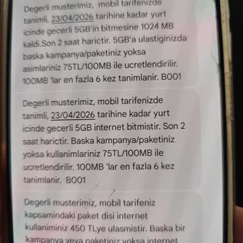 Çocuğumun Tek Kullanımıyla 450 TL Aşım Ücreti Ve Müşteri Hizmetlerinin Yetersizliği