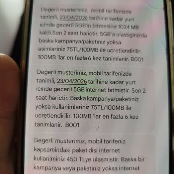 Çocuğumun Tek Kullanımıyla 450 TL Aşım Ücreti Ve Müşteri Hizmetlerinin Yetersizliği