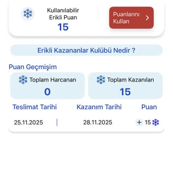 Sipariş Başına Alınması Gereken Puanlar Hesabımda Görünmüyor