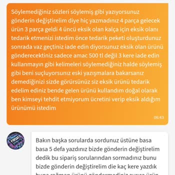 Eksik Ürün Gönderimi Ve Satıcı İletişim Sorunları