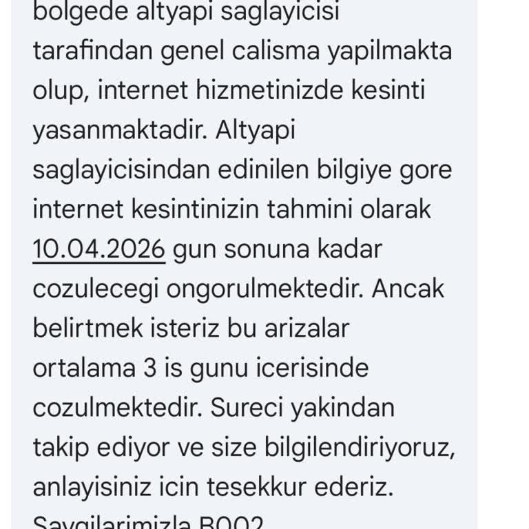 İnternet Kesintisi 10 Gün Süreyle Çözülmedi Ücret İadesi Talebi