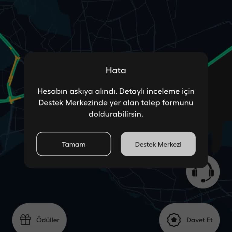 Martı Sürücü Hesabı Sebepsiz Askıya Alındı, Açılmıyor Ve Destek Yanıtı Yok