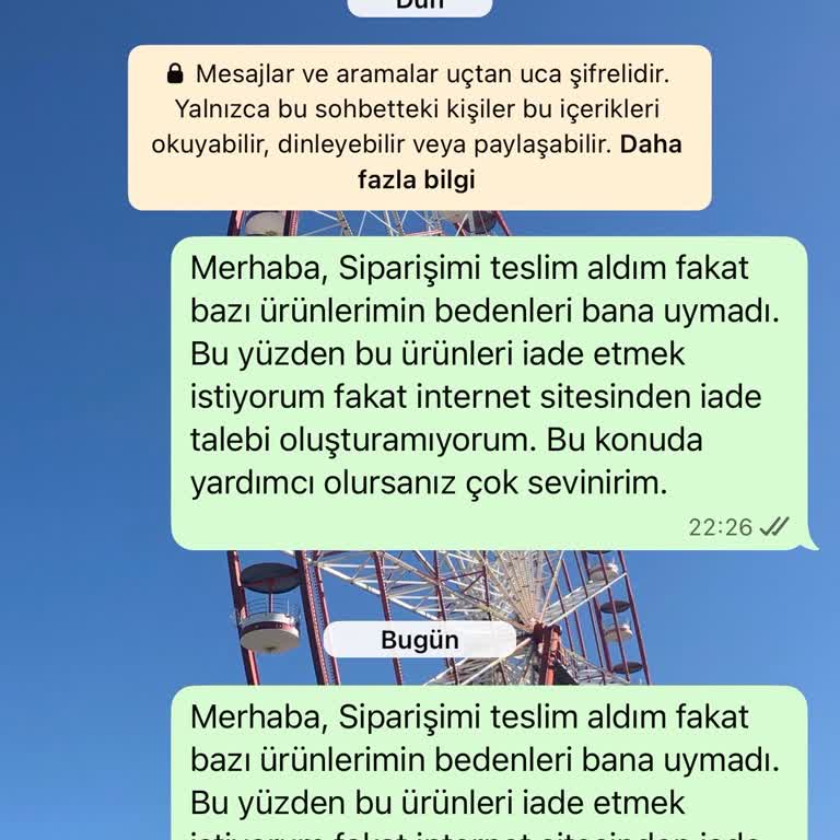 Beden Uyuşmazlığı Nedeniyle İade Talebinde Şirketin Cevapsızlığı