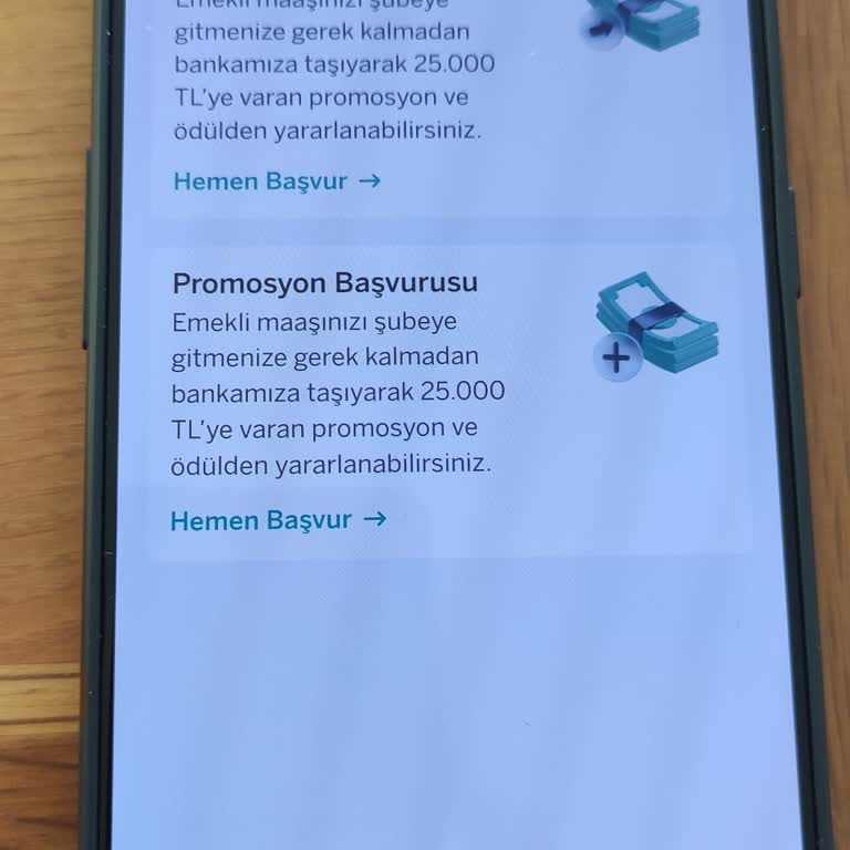 Mobil Uygulama Güncel 32 Bin TL Emekli Promosyonunu Eski 25 Bin TL Kampanyaya Yönlendiriyor