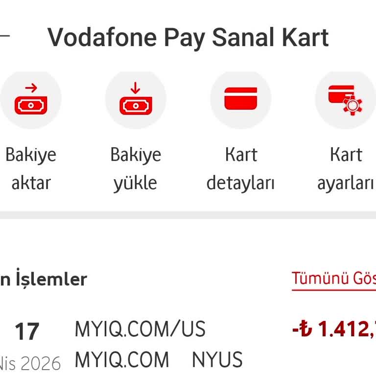 Vodafone Pay Sanal Kartımda Yetkisiz İşlem Ve İade Talebi