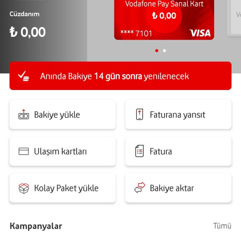 Vodafone Taahhüt Yenilemesinde 750 TL Cüzdan Kodu Verilmedi