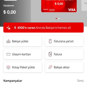Vodafone Pay Anında Bakiye Limitim 0 TL Görünmesi Ve Müşteri Hizmetlerine Ulaşılamama Sorunu
