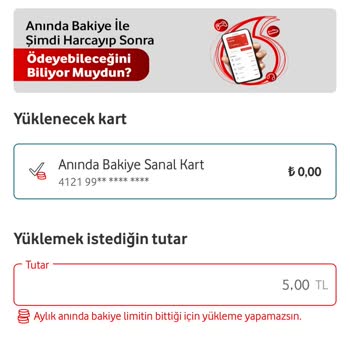 Vodafone Pay Anında Bakiye Limitim 0 TL Görünmesi Ve Müşteri Hizmetlerine Ulaşılamama Sorunu